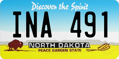ND license plate INA491