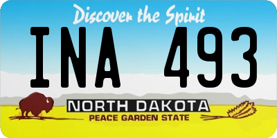 ND license plate INA493