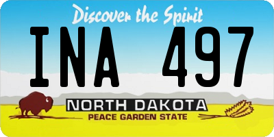 ND license plate INA497
