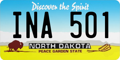 ND license plate INA501