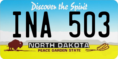 ND license plate INA503