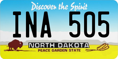 ND license plate INA505