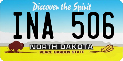 ND license plate INA506