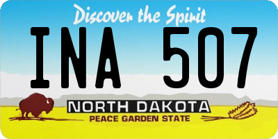ND license plate INA507