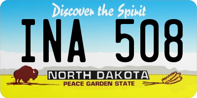ND license plate INA508