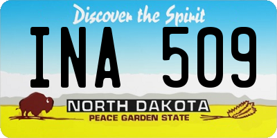 ND license plate INA509