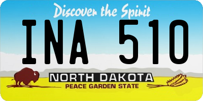 ND license plate INA510