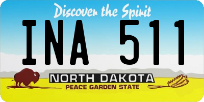 ND license plate INA511