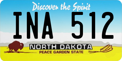ND license plate INA512