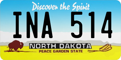 ND license plate INA514