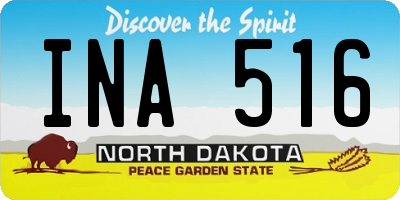 ND license plate INA516