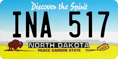ND license plate INA517