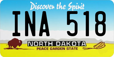 ND license plate INA518