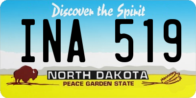 ND license plate INA519