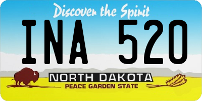 ND license plate INA520