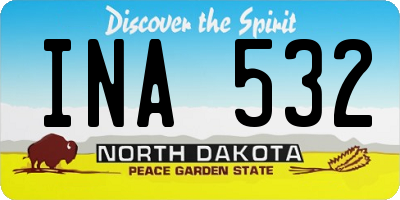 ND license plate INA532