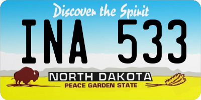 ND license plate INA533