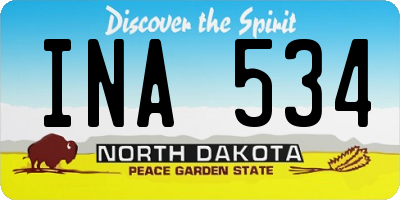 ND license plate INA534