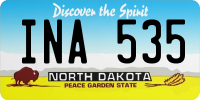 ND license plate INA535