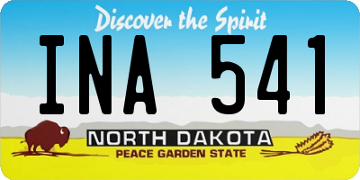 ND license plate INA541