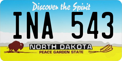 ND license plate INA543