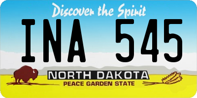 ND license plate INA545