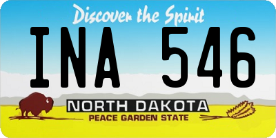 ND license plate INA546