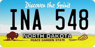 ND license plate INA548