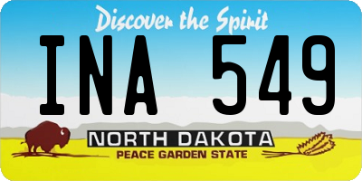 ND license plate INA549