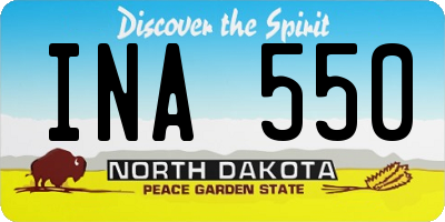 ND license plate INA550