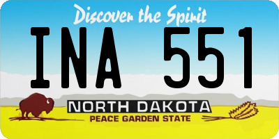 ND license plate INA551