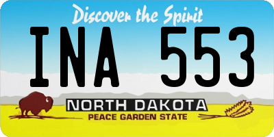 ND license plate INA553