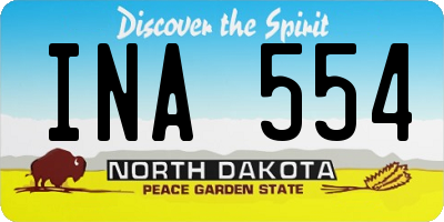 ND license plate INA554