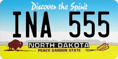 ND license plate INA555