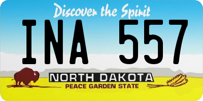 ND license plate INA557