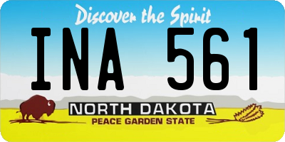 ND license plate INA561