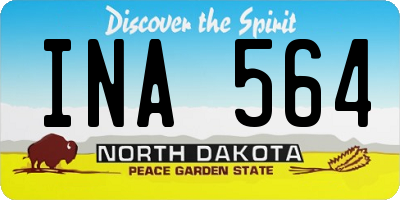 ND license plate INA564