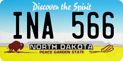 ND license plate INA566