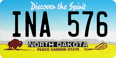 ND license plate INA576