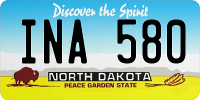 ND license plate INA580