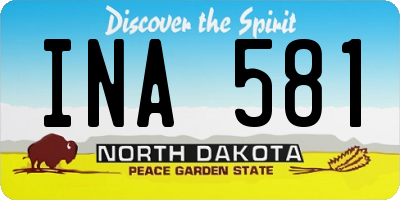 ND license plate INA581