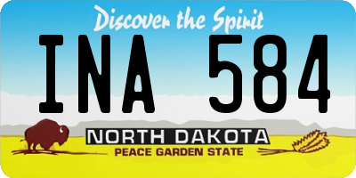 ND license plate INA584
