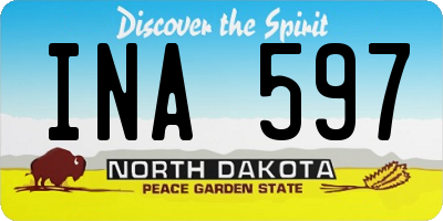 ND license plate INA597