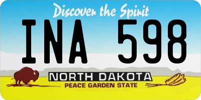 ND license plate INA598