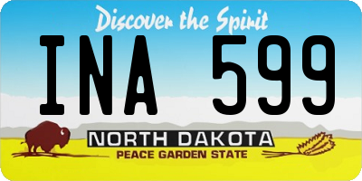ND license plate INA599