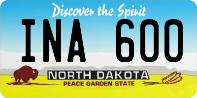 ND license plate INA600