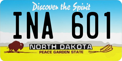 ND license plate INA601