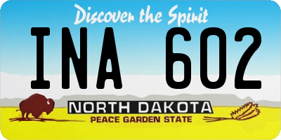 ND license plate INA602