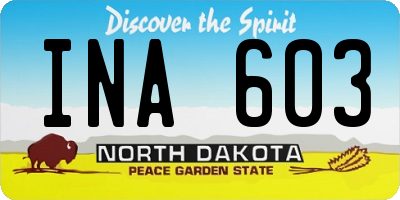 ND license plate INA603
