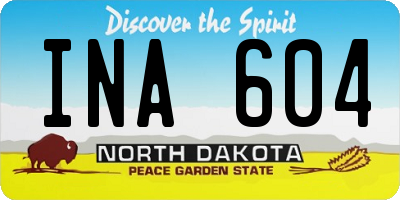 ND license plate INA604